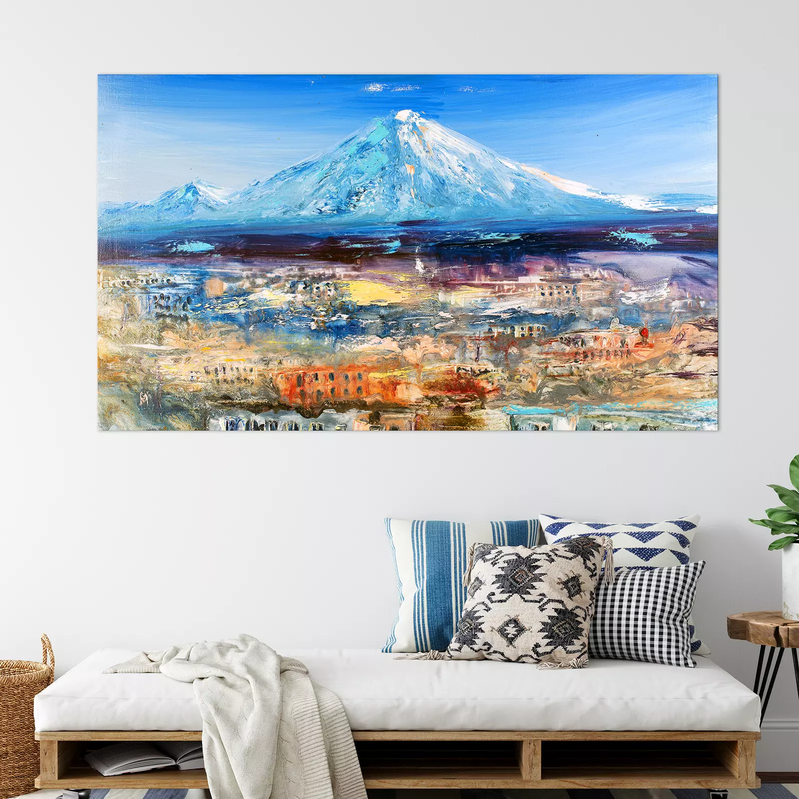 Japan city near the volcano mountain