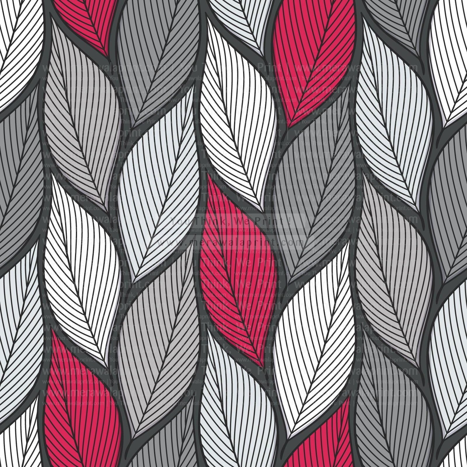 Stylized colorful leaves seamless pattern. Nature universal textures. Hand drawn decorative floral ornamental background.