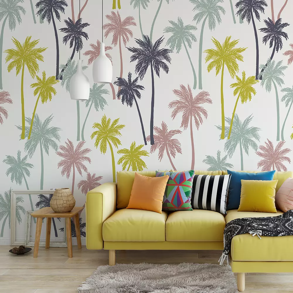 Kids Wallpaper - Vector illustration of a hand drawn palm trees ...