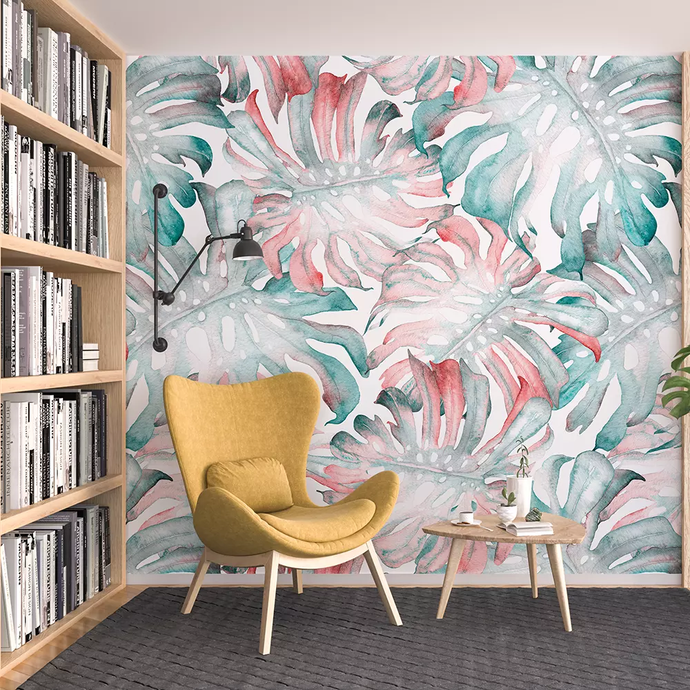 Beautiful allover pattern with hand made leaves and flowers