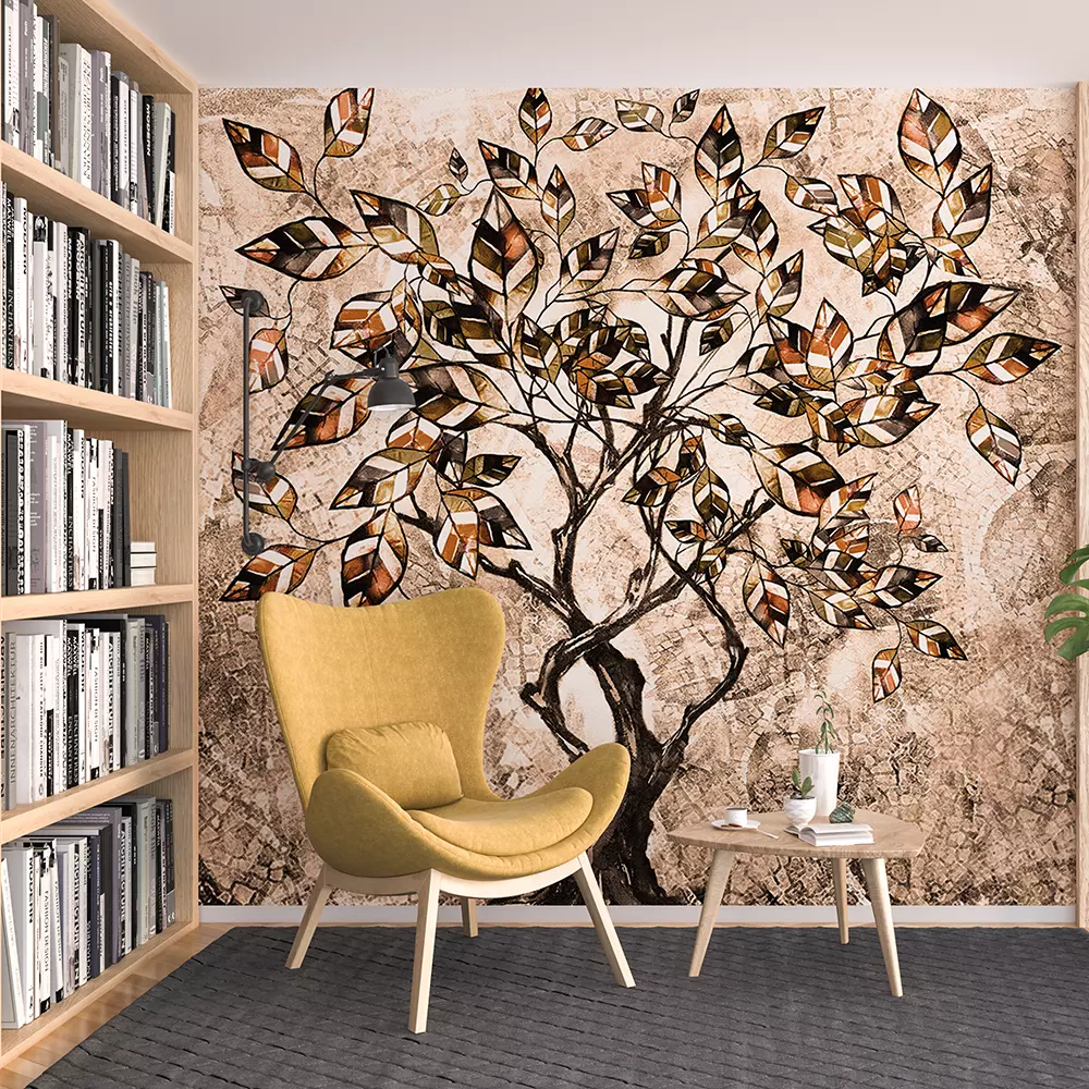 stylized tree Modern Artwork wallpaper interior