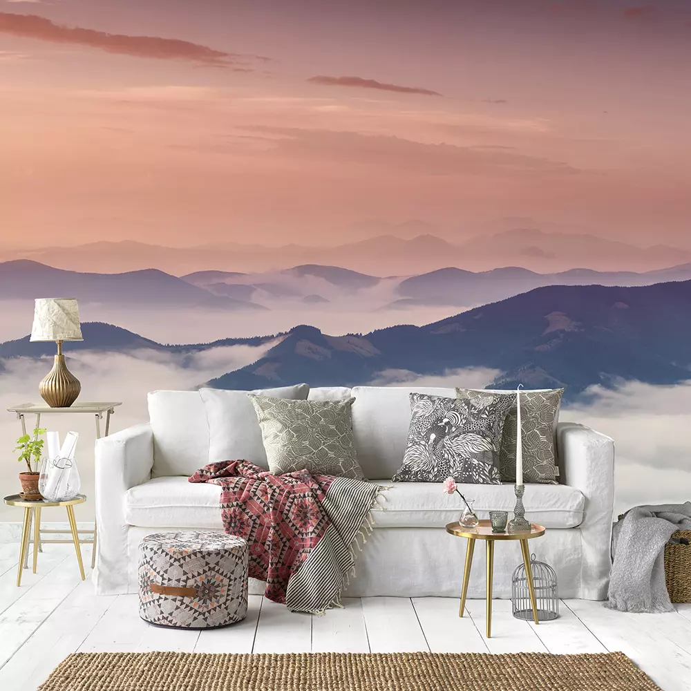 Mountain panorama during sundown